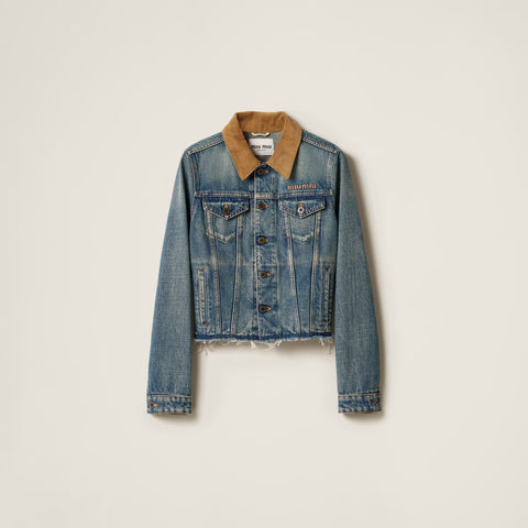 Denim blouson jacket