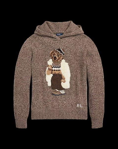 Polo Bear Wool-Blend Knit Hoodie