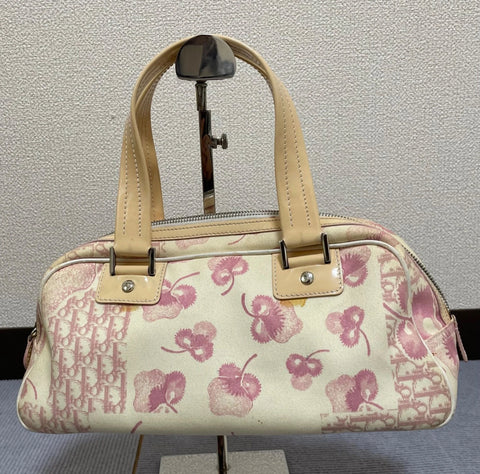 Dior handbag Trotter floral pink canvas with guarantee