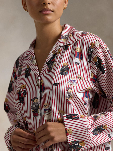 Polo Bear Cotton Long-Sleeve Pajama Set