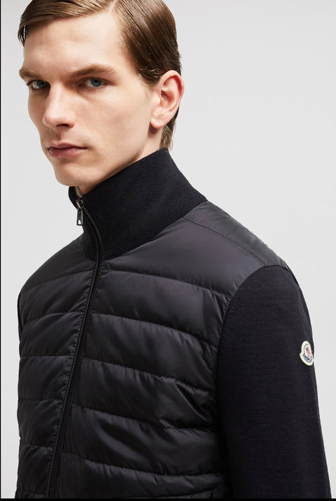 PADDED WOOL CARDIGAN