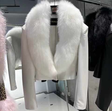 Cropped Leather Jacket - 4 colors available