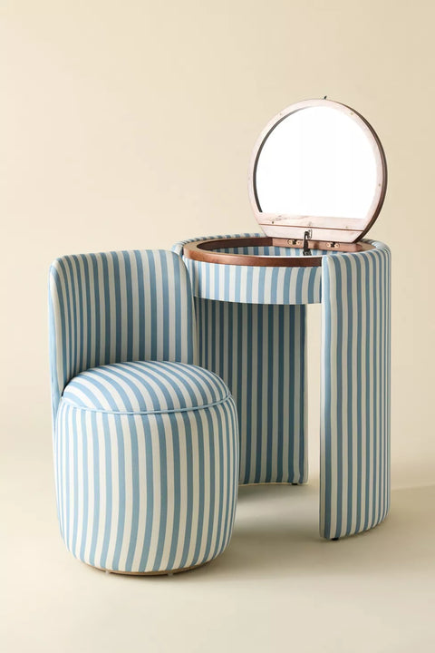 Upholstered Vanity & Stool Set