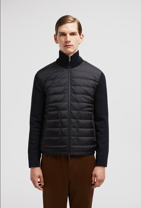 PADDED WOOL CARDIGAN