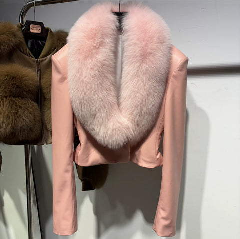 Cropped Leather Jacket - 4 colors available