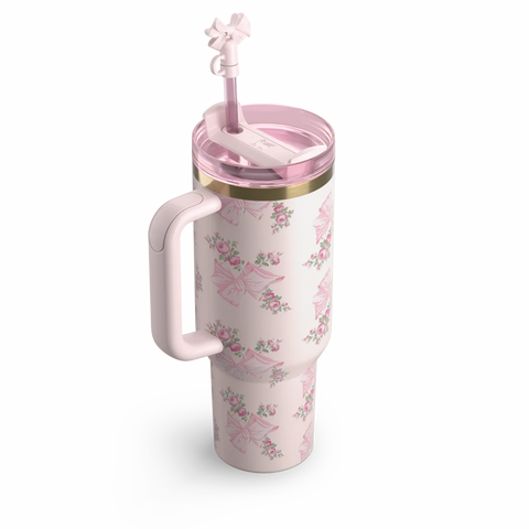 مُطفئ عطلات ستانلي × لوف شاك فانسي | 40 أونصة وردي جميل