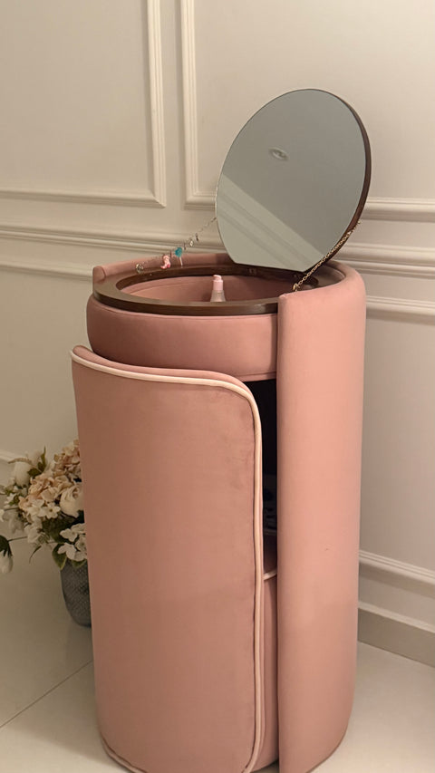 Rose Upholstered Vanity & Stool Set