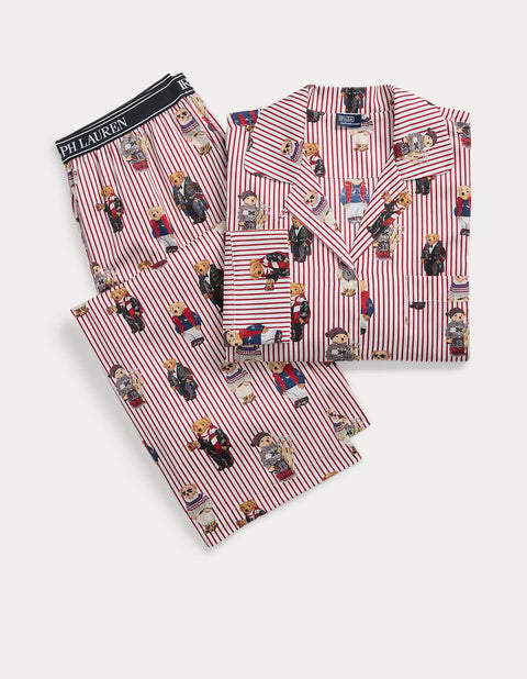 Polo Bear Cotton Long-Sleeve Pajama Set