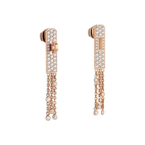 HERMES KELLY GAVROCHE EARRINGS ROSE GOLD WITH DIAMONDS