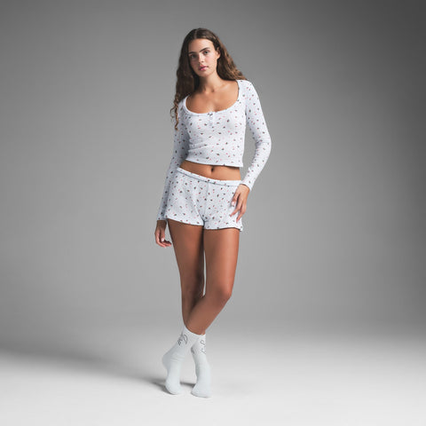 LONG SLEEVE HENLEY AND SHORT SET