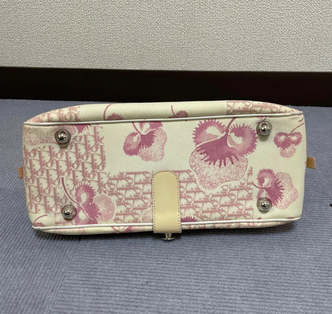 Dior handbag Trotter floral pink canvas with guarantee