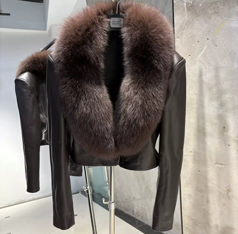 Cropped Leather Jacket - 4 colors available