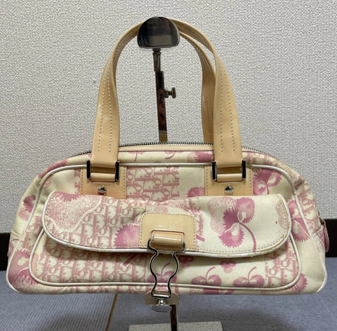 Dior handbag Trotter floral pink canvas with guarantee