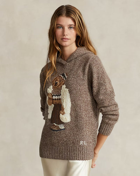 Polo Bear Wool-Blend Knit Hoodie