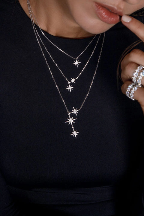 TRIPLE MÉTÉORITES ADJUSTABLE NECKLACE