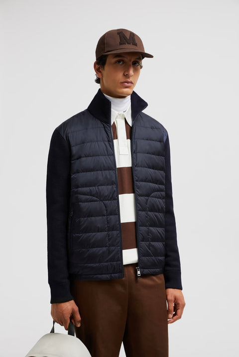 PADDED WOOL CARDIGAN