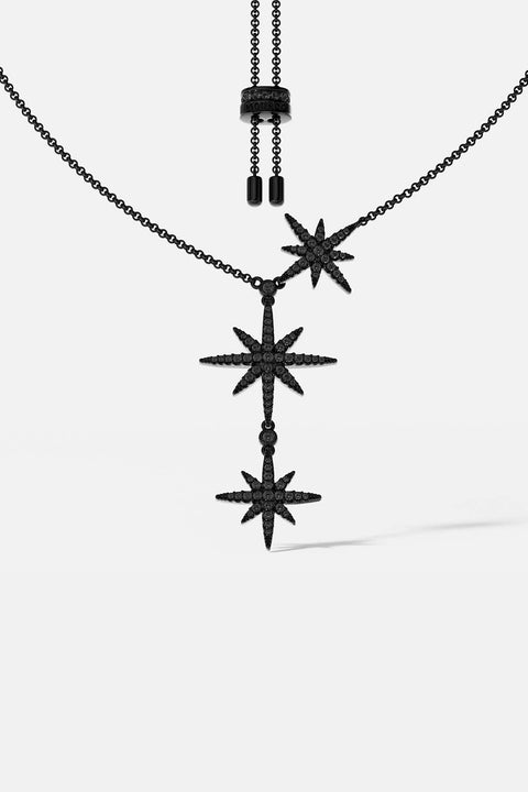 TRIPLE MÉTÉORITES ADJUSTABLE NECKLACE