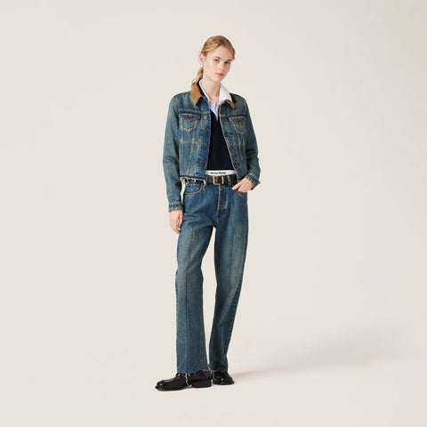 Denim blouson jacket