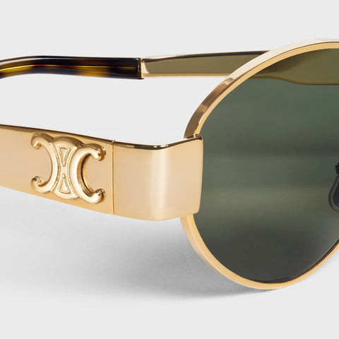 TRIOMPHE METAL 01 SUNGLASSES IN METAL - gold/green