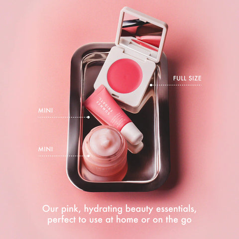 Summer Fridays 
The Dewy Pink Set with mini Lip Butter Balm in Pink Sugar