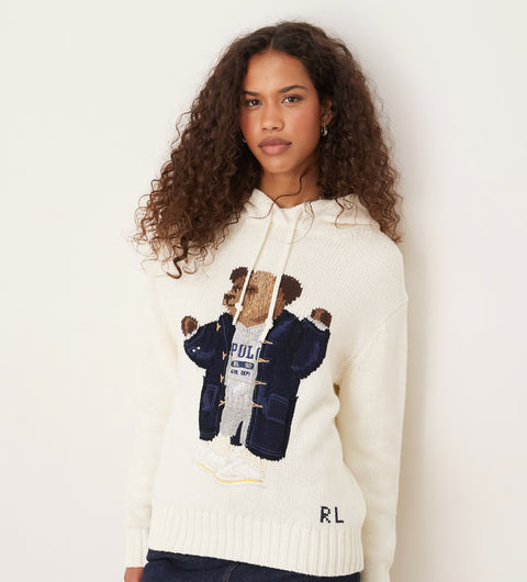 Polo Ralph Lauren bear hoodie in cream