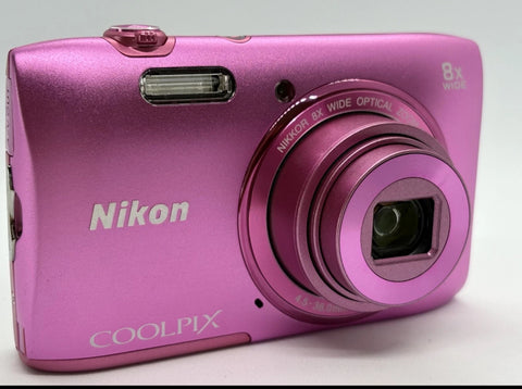 [Near MINT] Nikon COOLPIX S3600 Pink 20.1MP 8x Optical zoom Digital Camera JAPAN