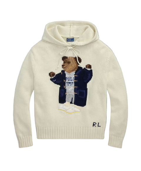 Polo Ralph Lauren bear hoodie in cream