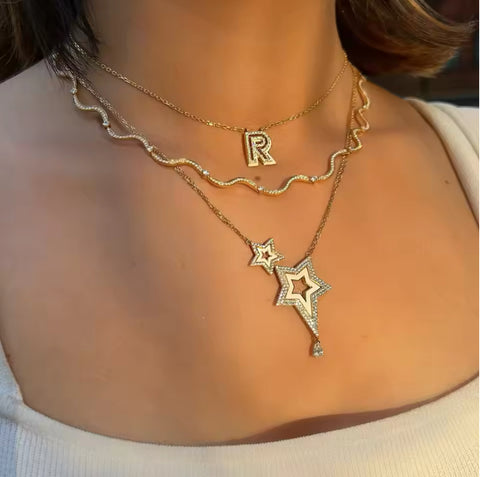 Water Wave Necklace - Gold/Silver