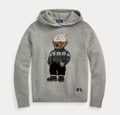 Polo Bear Wool-Cashmere Knit Hoodie