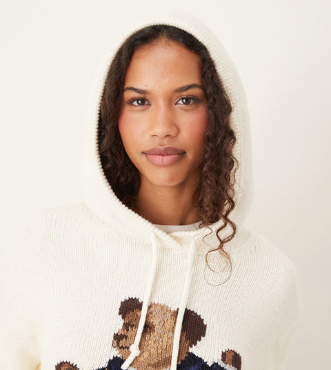 Polo Ralph Lauren bear hoodie in cream