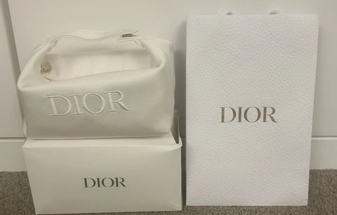 Rare Dior White Cute Clutch Pouch with Paper Bag 2025 Collection