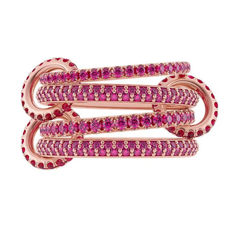 Rose Gold Pink Zirconia stack ring