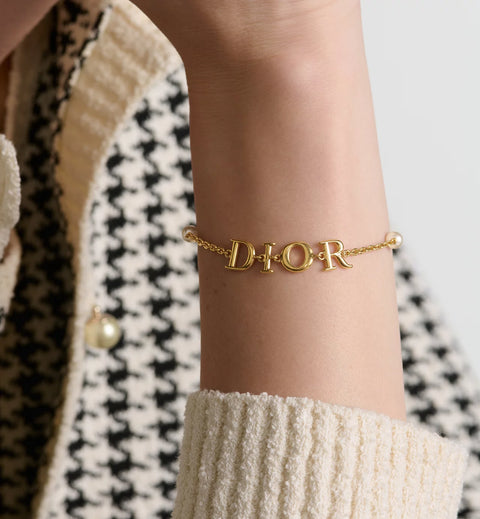 Dio(r)evolution Bracelet
Gold-Finish Metal and White Resin Pearls