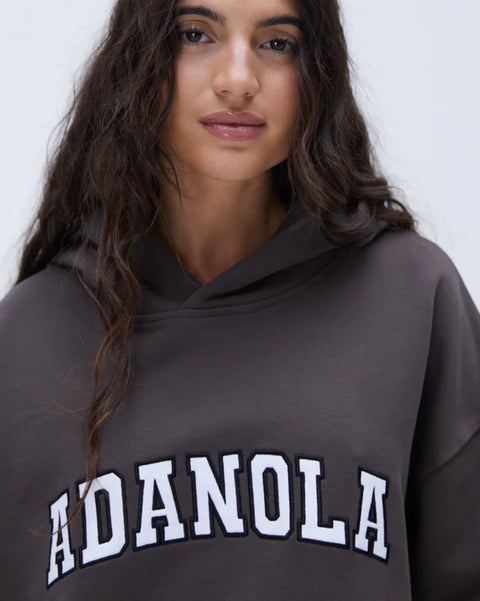 Varsity Oversized Hoodie - Coffee Bean