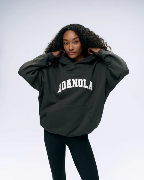 Varsity Oversized Hoodie - Graphite Grey/Marshmallow White