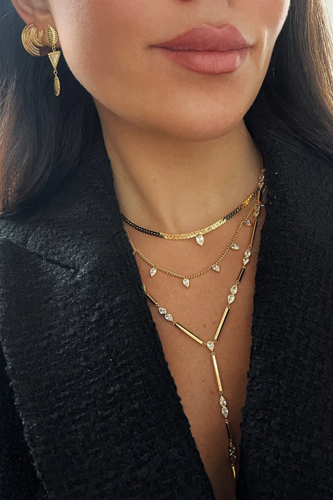 Tear Drop Necklace - Gold / Silver