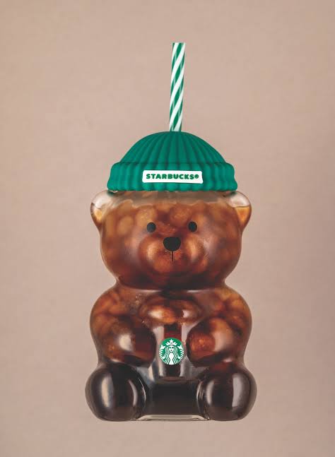 Starbucks 2025 Bearista BEAR Glass Jar Cold Cup Tumbler Straw Holiday Christmas