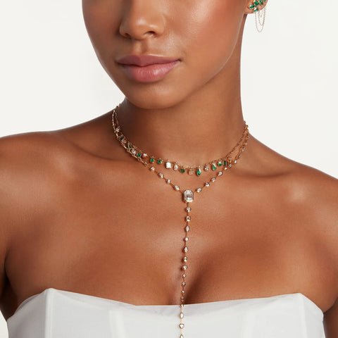 MIXED DIAMOND ILLUSION Y NECKLACE