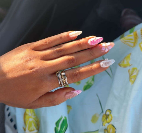 Pink Shell Acrylic Press on Nails