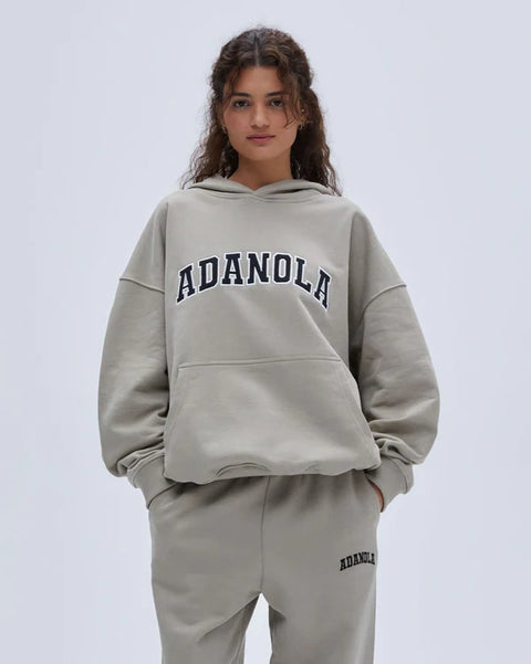 Varsity Oversized Hoodie - Clay Beige