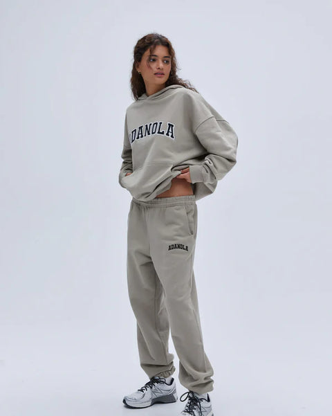 Varsity Oversized Hoodie - Clay Beige